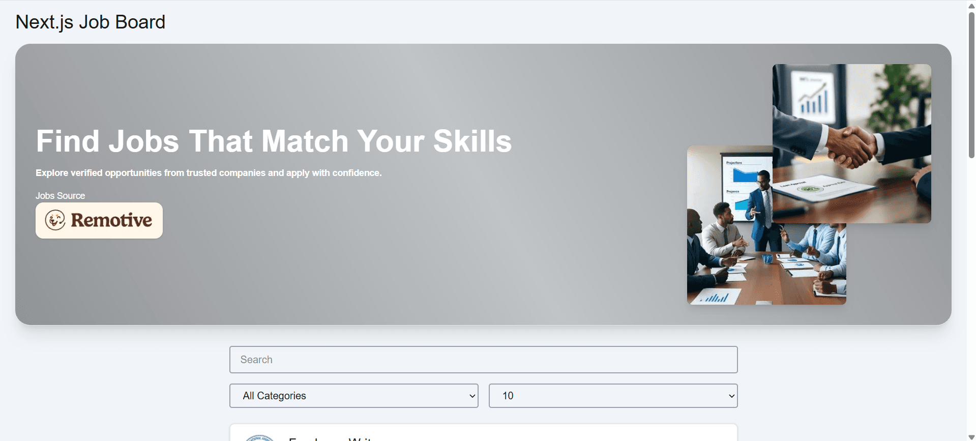 Next.js Job Board - Real API Integration